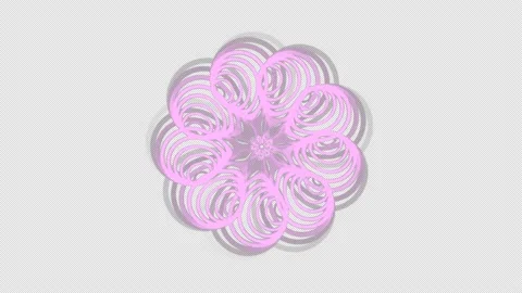 Abstract Rotating Flower Animation Digital Spinning Pink Floral Decoration Stock Footage 157609733