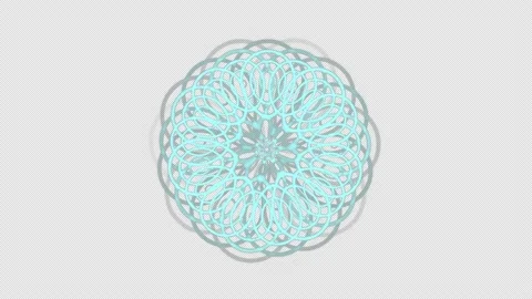 Abstract Rotating Flower Animation Digital Spinning Green Floral Decoration Stock Footage 157609737