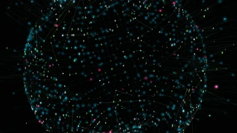 Abstract rotating futuristic technological globe made of numbers. Stock Footage 237979731