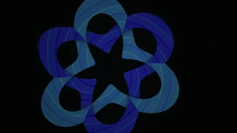 Abstract Rotating Geometric Blue Star Pattern Animation. Stock Footage 334512745