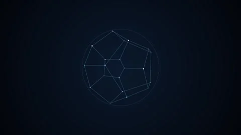 Abstract Rotating Geometric Dodecahedron Wireframe Animation Stock Footage 339925046