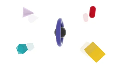 Abstract Rotating Geometric Shapes Animation. Abstract Modern Background.  Stock Footage 238974835