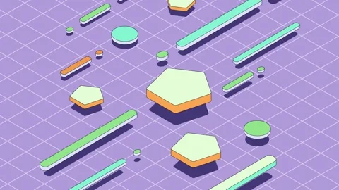 Abstract Rotating Geometric Shapes Animation. Abstract Modern Background.  Vídeos de archivo 244705467