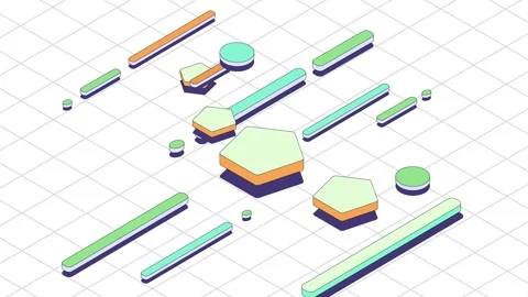 Abstract Rotating Geometric Shapes Animation. Abstract Modern Background.  Stock Footage 244705469
