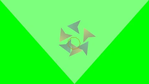 Abstract Rotating Geometric Shapes Animation on Green Background Stock Footage 339925078