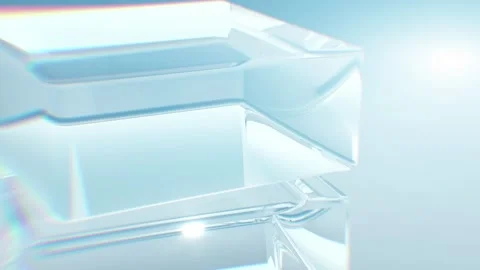 Abstract rotating glass blocks seamless looped video 3d render Stock Footage 279005186