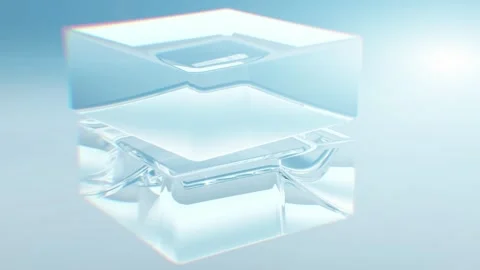 Abstract rotating glass blocks seamless looped video 3d render Stock Footage 279005224