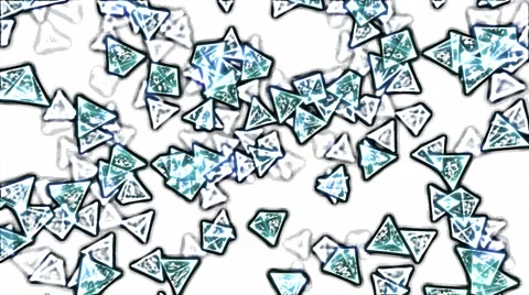 Abstract Rotating Glass Pyramids - Loop Blue Stock Footage 61426288