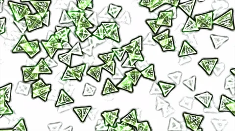 Abstract Rotating Glass Pyramids - Loop Green Stock Footage 61431147