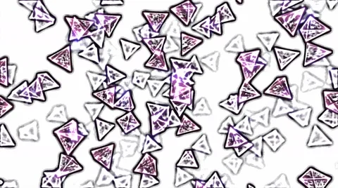 Abstract Rotating Glass Pyramids - Loop Purple Video stock 61432579