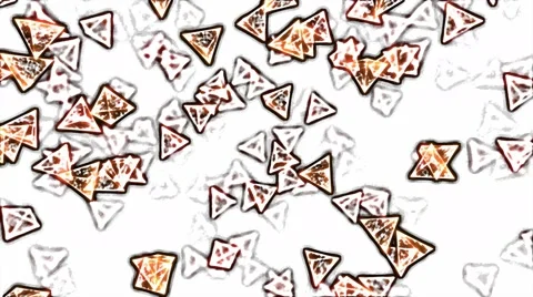 Abstract Rotating Glass Pyramids - Loop Orange Stock Footage 61449924