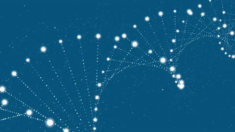 Abstract rotating glittering DNA animation Stock Footage 169568828
