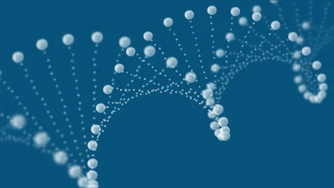 Abstract rotating glittering DNA animation Stock Footage 169731343