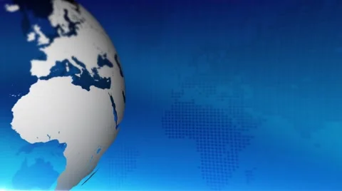Abstract rotating globe background. Scrolling world map in loop Stock Footage