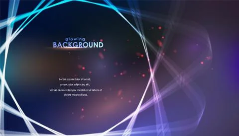 Abstract rotating glow lines over blue background. Stock Illustration