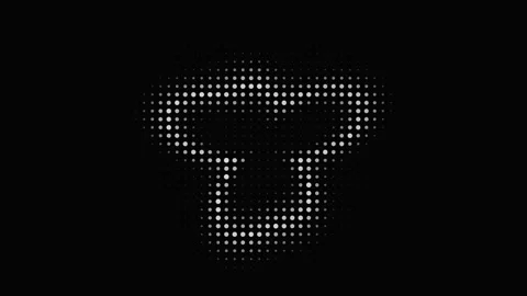 Abstract rotating halftone dot shape on black background Stock Footage 335875883