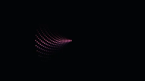 Abstract rotating halftone dot spiral on black background Stock Footage 335933016