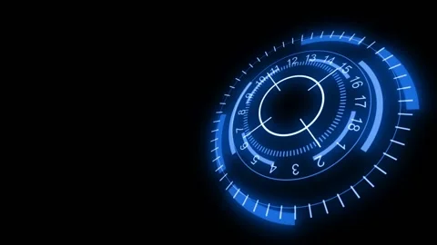 Abstract rotating  hemisphere with numbers on a black and empty background. Stock Footage 150931938