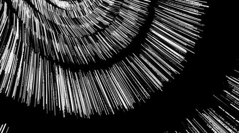 Abstract rotating hypnotic white spiral on black background, seamless loop Stock Illustration