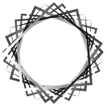 Abstract rotating intersecting squares. edgy, sharp spiral, vortex geometric  Stock Illustration