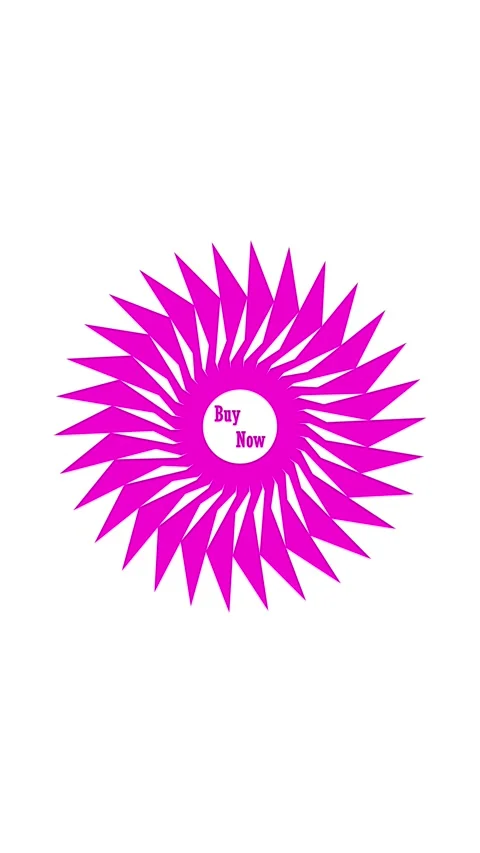 Abstract rotating magenta geometric shape with 'buy now' text in center dyn.. Vidéo 331572805