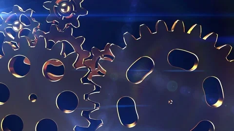 Abstract rotating metal gears video Vidéo 74920153