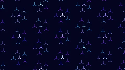 Abstract rotating molecule pattern on dark background, science technology Stock Footage 333148155