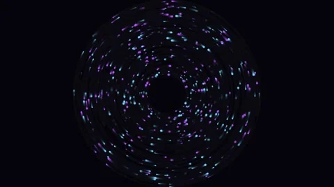 Abstract Rotating Neon Particle Circle Loop Background Stock Footage 341844068