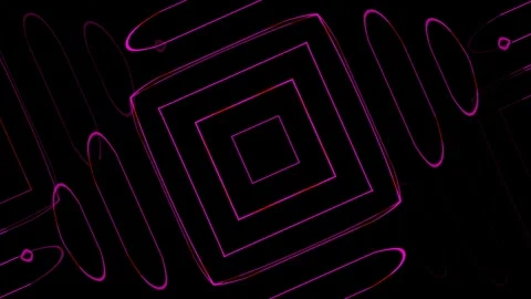Abstract rotating neon pulsating shapes Stock Footage 191525283