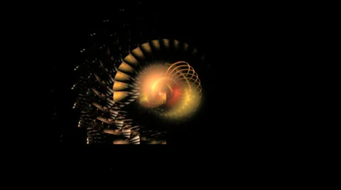 Abstract Rotating Orange Object on Black Stock Footage 30450816