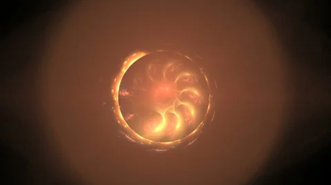 Abstract Rotating Orange Object on Black Stock Footage 32452007