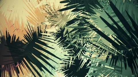 Abstract Rotating Palm Leaves - Looping 4K Stock Footage 113517510