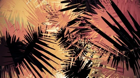 Abstract Rotating Palm Leaves - Looping 4K Stock Footage 113518169
