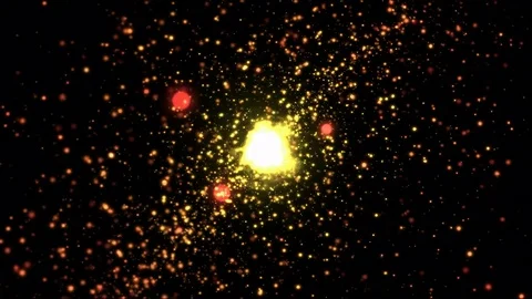 Abstract Rotating Particle Sphere Animation - Loop Orange Stock Footage 74355817