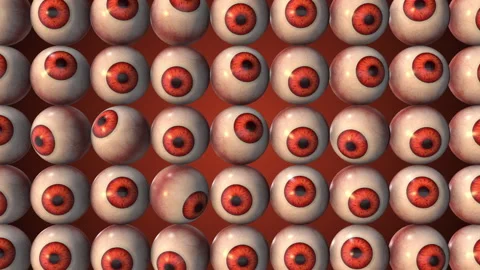 Abstract Rotating Pattern of Multiple Eyes Stock Footage 315441267