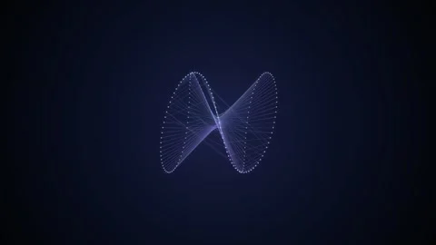 Abstract rotating plexus network of blue and purple lines and dots Stock Footage 335941493