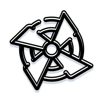 Abstract rotating propeller icon design with shadow Illustration