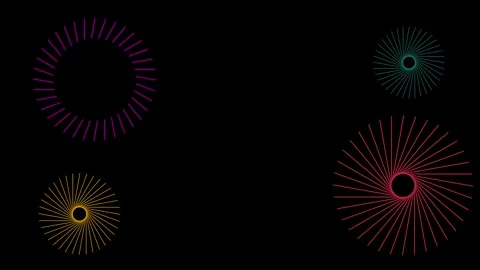 Abstract Rotating Radial Lines Spiral Animation on Black Background. Futuri.. Vidéo 337566789
