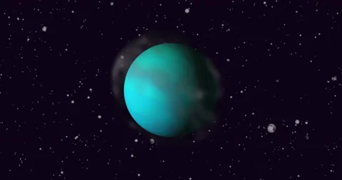 Abstract rotating red planet in haze. Abstract space concept. Blue glowing Stock Footage 219361436