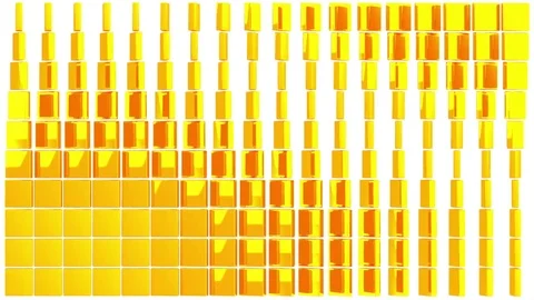 Abstract rotating reflective tiles flat yellow background looping Stock Footage 81557540