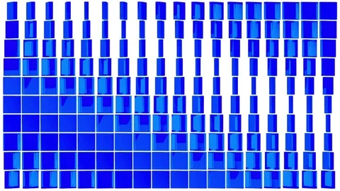 Abstract rotating reflective tiles flat blue background looping Stock Footage 81563450