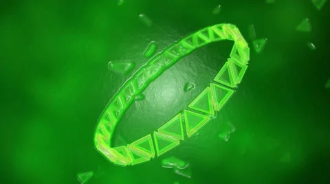 Abstract Rotating Ring of Triangles Animation - Loop Green Stock Footage 67016358