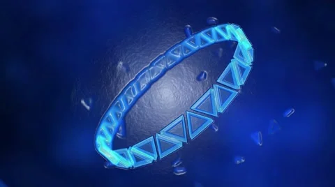 Abstract Rotating Ring of Triangles Animation - Loop Blue Video stock 67019909