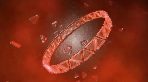 Abstract Rotating Ring of Triangles Animation - Loop Red Stock Footage 67021487