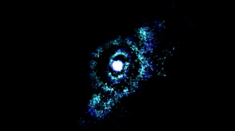 Abstract Rotating Rings - Loop Blue Stock Footage 35012421