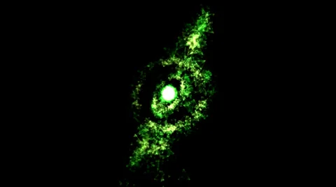 Abstract Rotating Rings - Loop Green Stock Footage 35012507