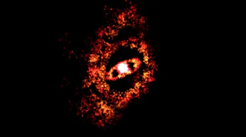 Abstract Rotating Rings - Loop Red Stock Footage 35017580