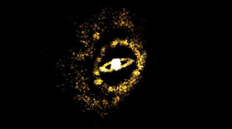 Abstract Rotating Rings - Loop Yellow Stock Footage 35018079