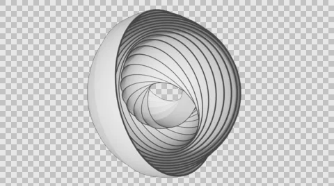 Abstract Rotating Rings. PNG + Alpha. Seamless loop Stock Footage 62057502