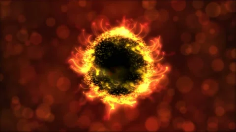 Abstract Rotating Sphere Animation - Loop Fiery Red Stock Footage 52083799